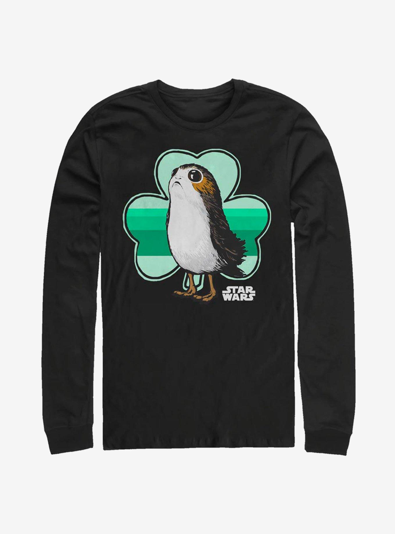 Star Wars Porg Clover Long-Sleeve T-Shirt, BLACK, hi-res