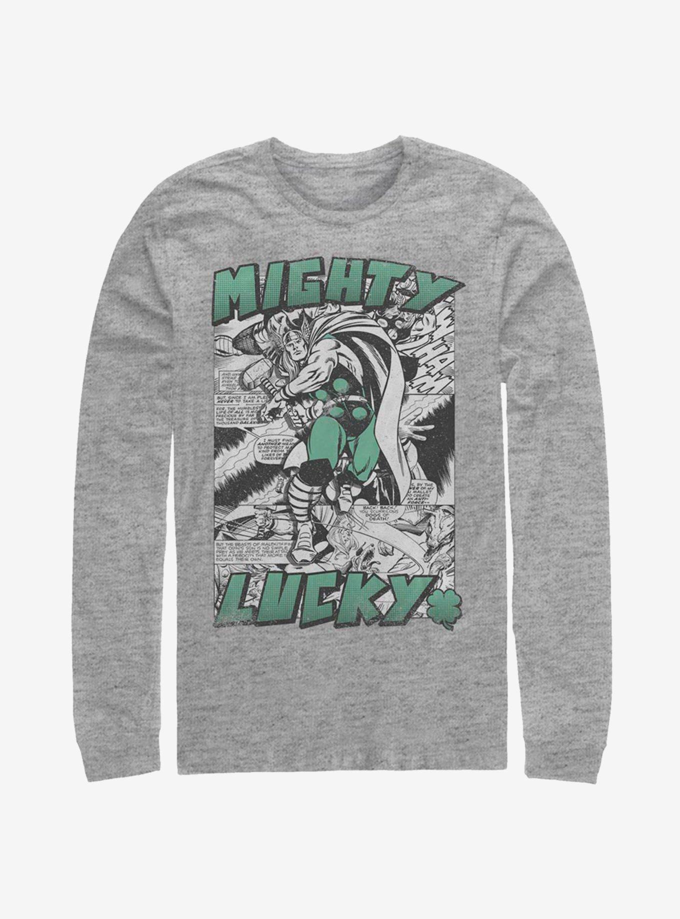 Marvel Thor Mighty Lucky Thor Long-Sleeve T-Shirt, ATH HTR, hi-res