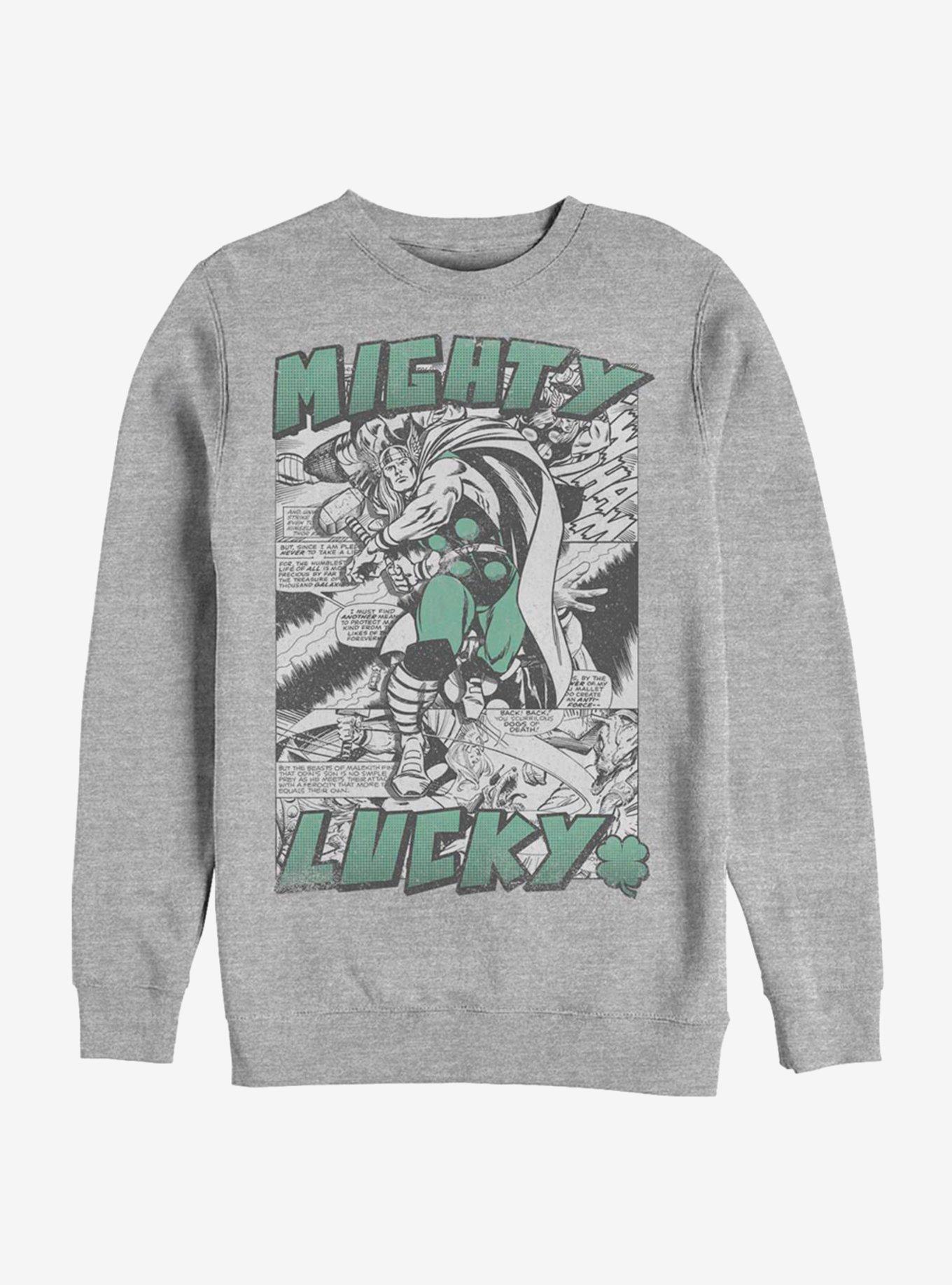 Marvel Thor Mighty Lucky Thor Sweatshirt, ATH HTR, hi-res