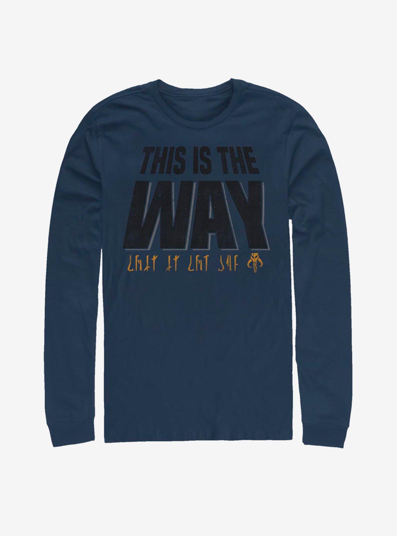 Star Wars The Mandalorian This Is The Way Text Climb Long-Sleeve T-Shirt, NAVY, hi-res