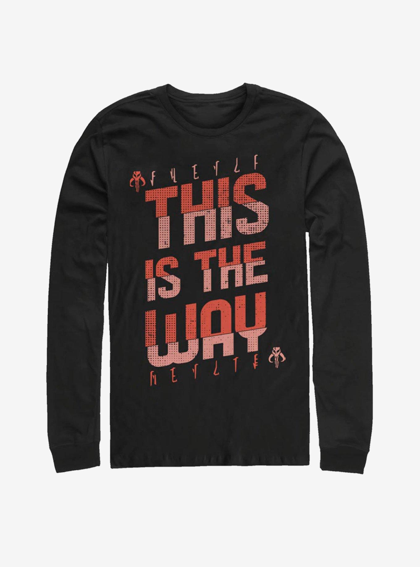 Star Wars The Mandalorian This Is The Way Red Script Long-Sleeve T-Shirt, BLACK, hi-res