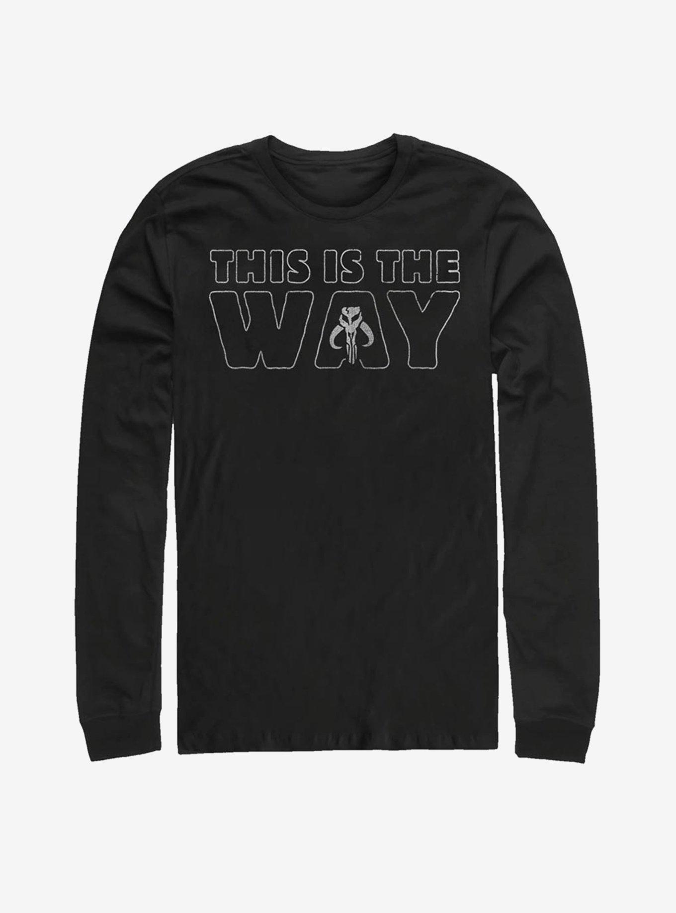 Star Wars The Mandalorian This Is The Way Outline Long-Sleeve T-Shirt, BLACK, hi-res