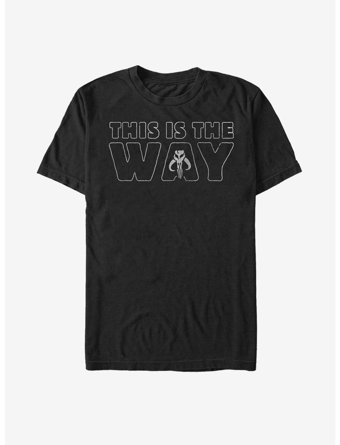 Star Wars The Mandalorian This Is The Way Outline T-Shirt, BLACK, hi-res