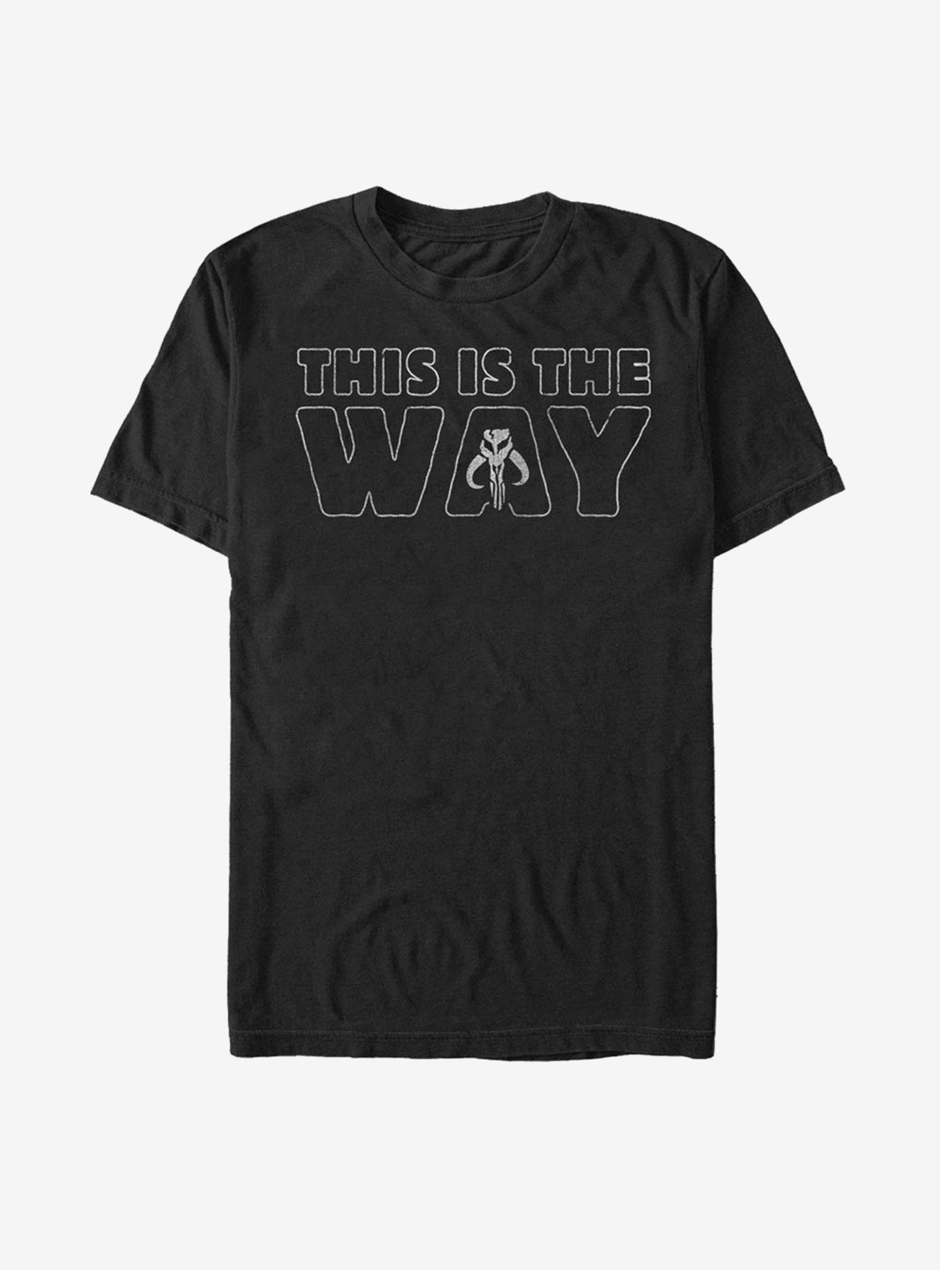 Star Wars The Mandalorian This Is The Way Outline T-Shirt, BLACK, hi-res