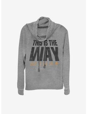 Plus Size Star Wars The Mandalorian This Is The Way Text Climb Cowlneck Long-Sleeve Womens Top, , hi-res