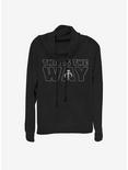Star Wars The Mandalorian This Is The Way Outline Cowlneck Long-Sleeve Womens Top, BLACK, hi-res