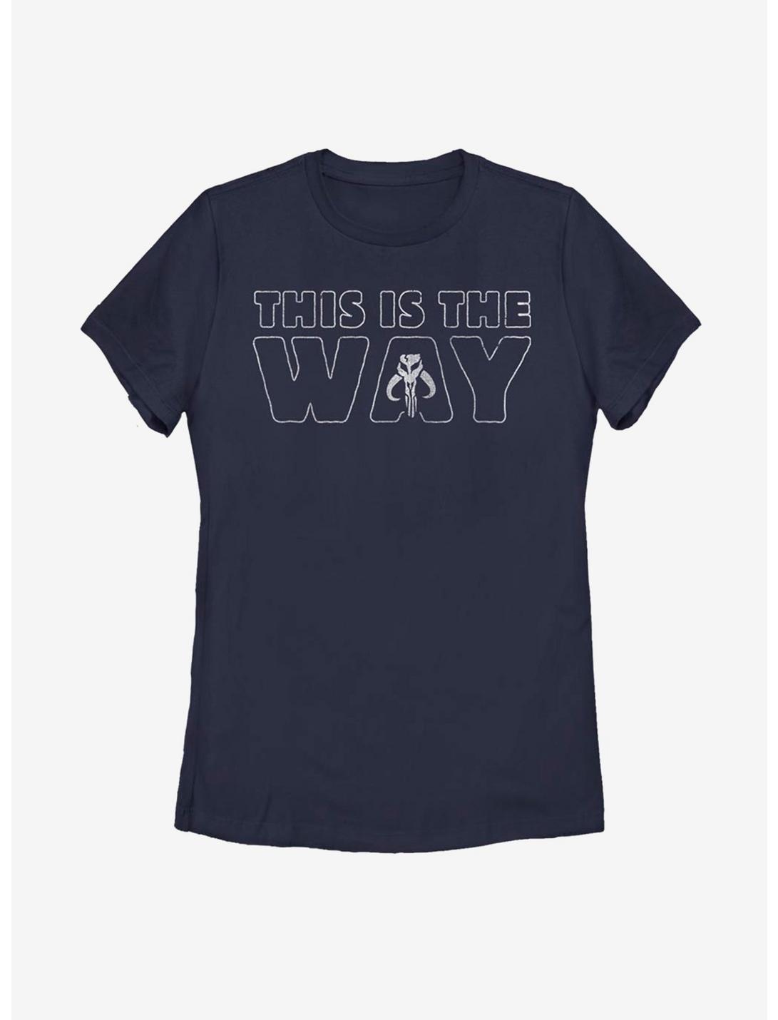 Star Wars The Mandalorian This Is The Way Outline Womens T-Shirt, NAVY, hi-res
