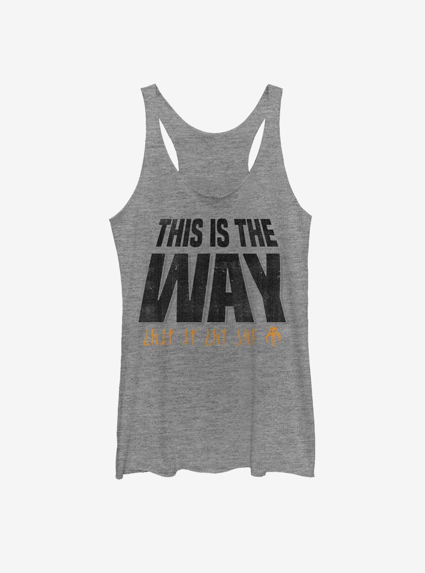 Star Wars The Mandalorian This Is The Way Text Climb Womens Tank Top, GRAY HTR, hi-res