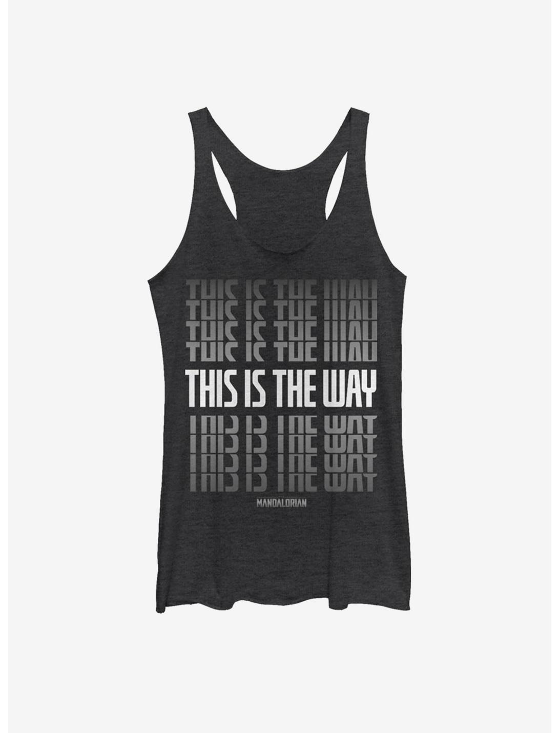 Plus Size Star Wars The Mandalorian This Is The Way Stack Womens Tank Top, BLK HTR, hi-res
