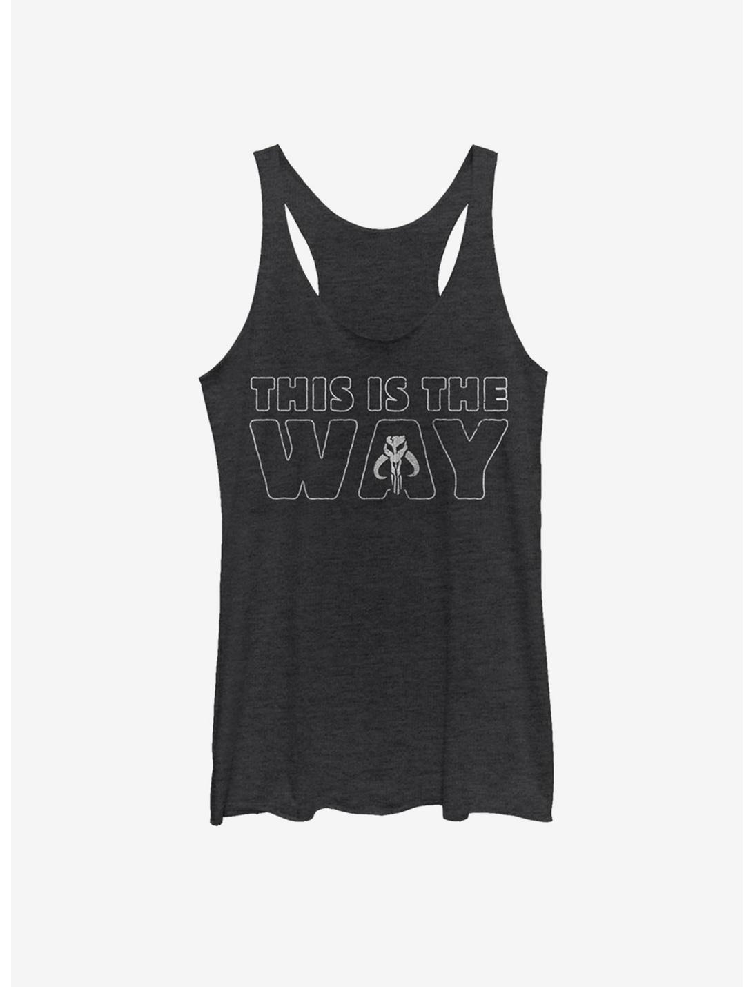 Star Wars The Mandalorian This Is The Way Outline Womens Tank Top, BLK HTR, hi-res