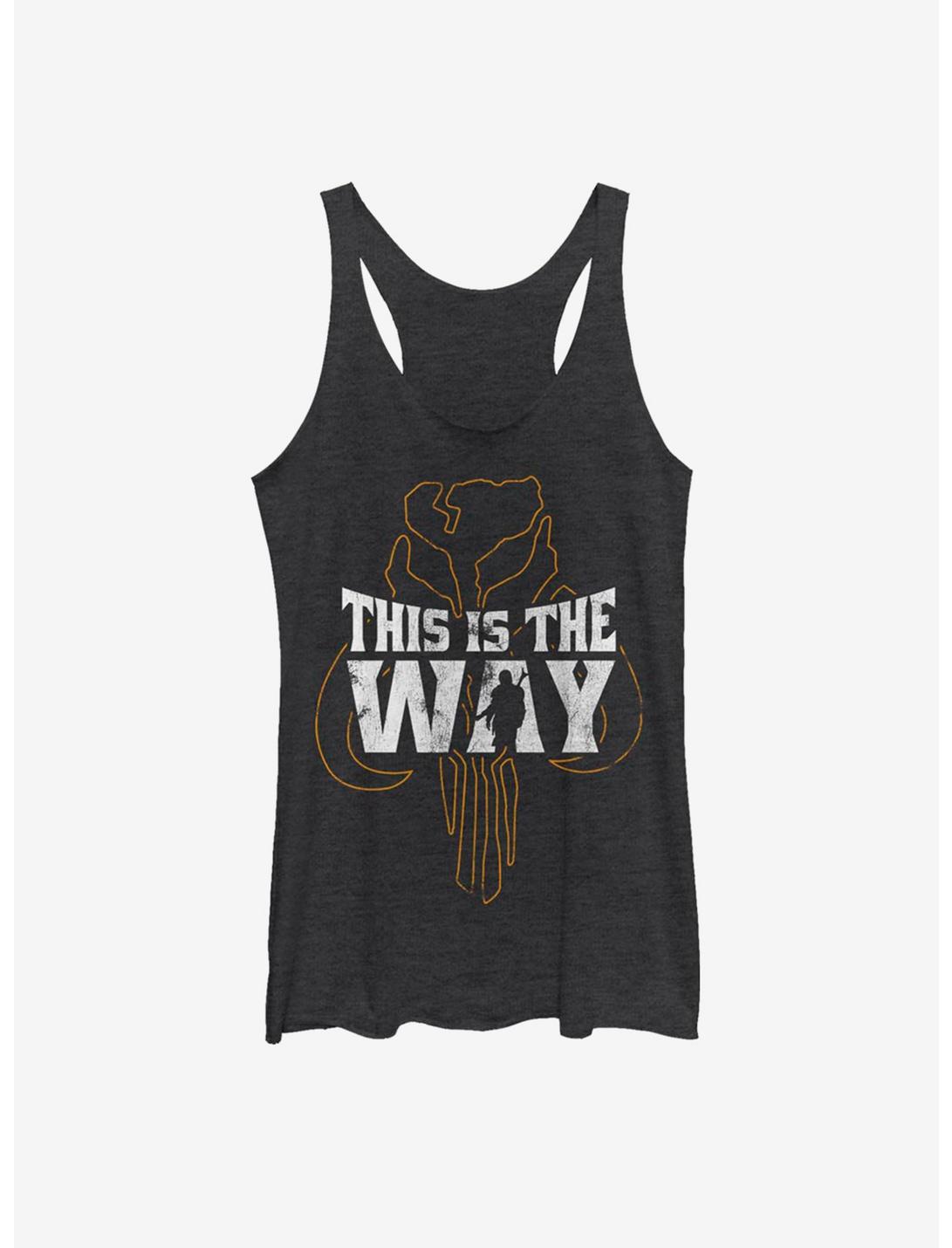 Plus Size Star Wars The Mandalorian This Is The Way Silhouette Womens Tank Top, BLK HTR, hi-res