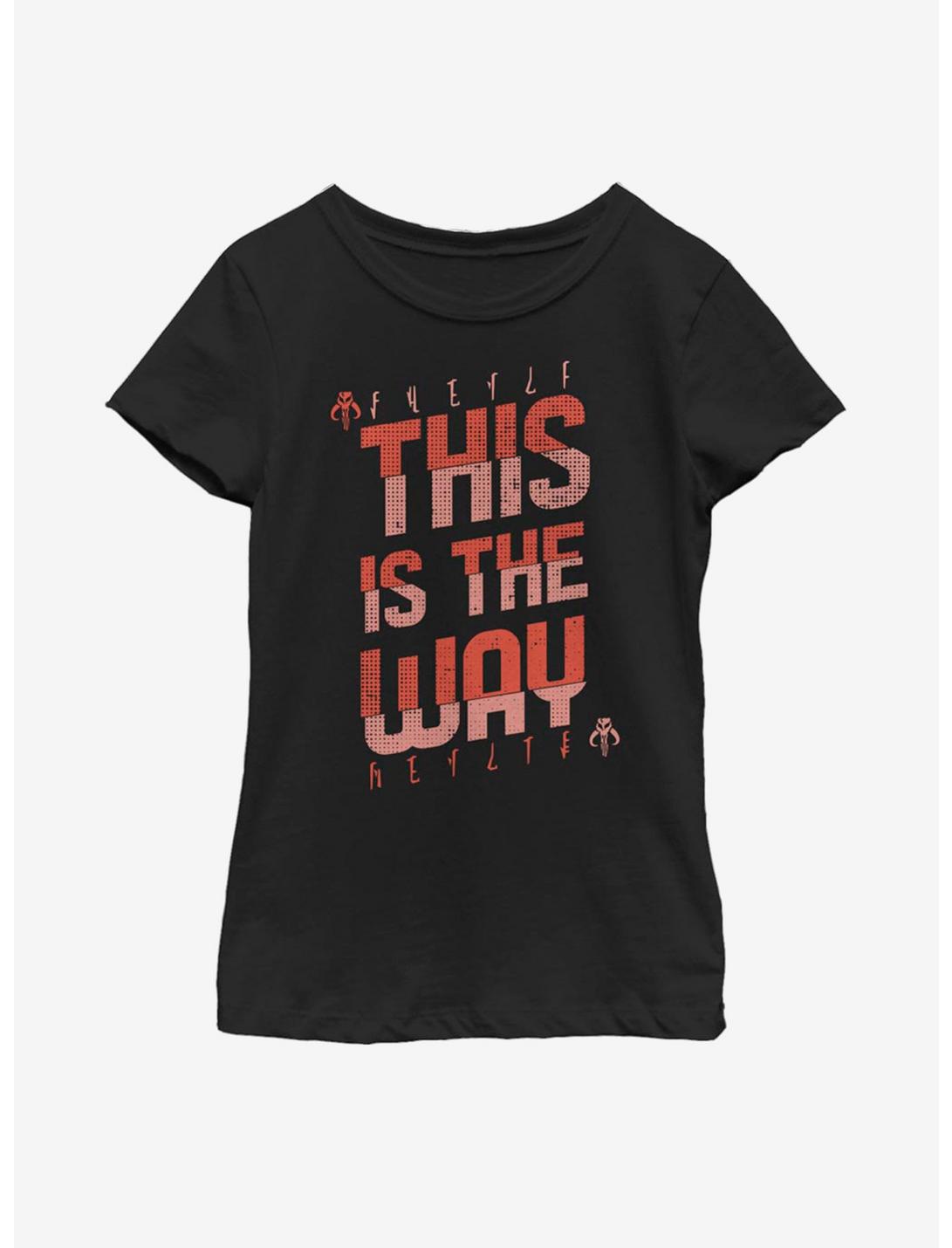 Star Wars The Mandalorian This Is The Way Red Script Youth Girls T-Shirt, BLACK, hi-res