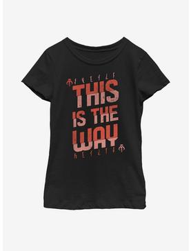 Star Wars The Mandalorian This Is The Way Red Script Youth Girls T-Shirt, , hi-res