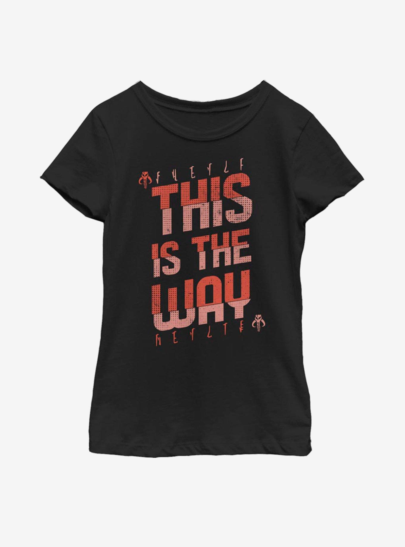 Star Wars The Mandalorian This Is The Way Red Script Youth Girls T-Shirt, BLACK, hi-res