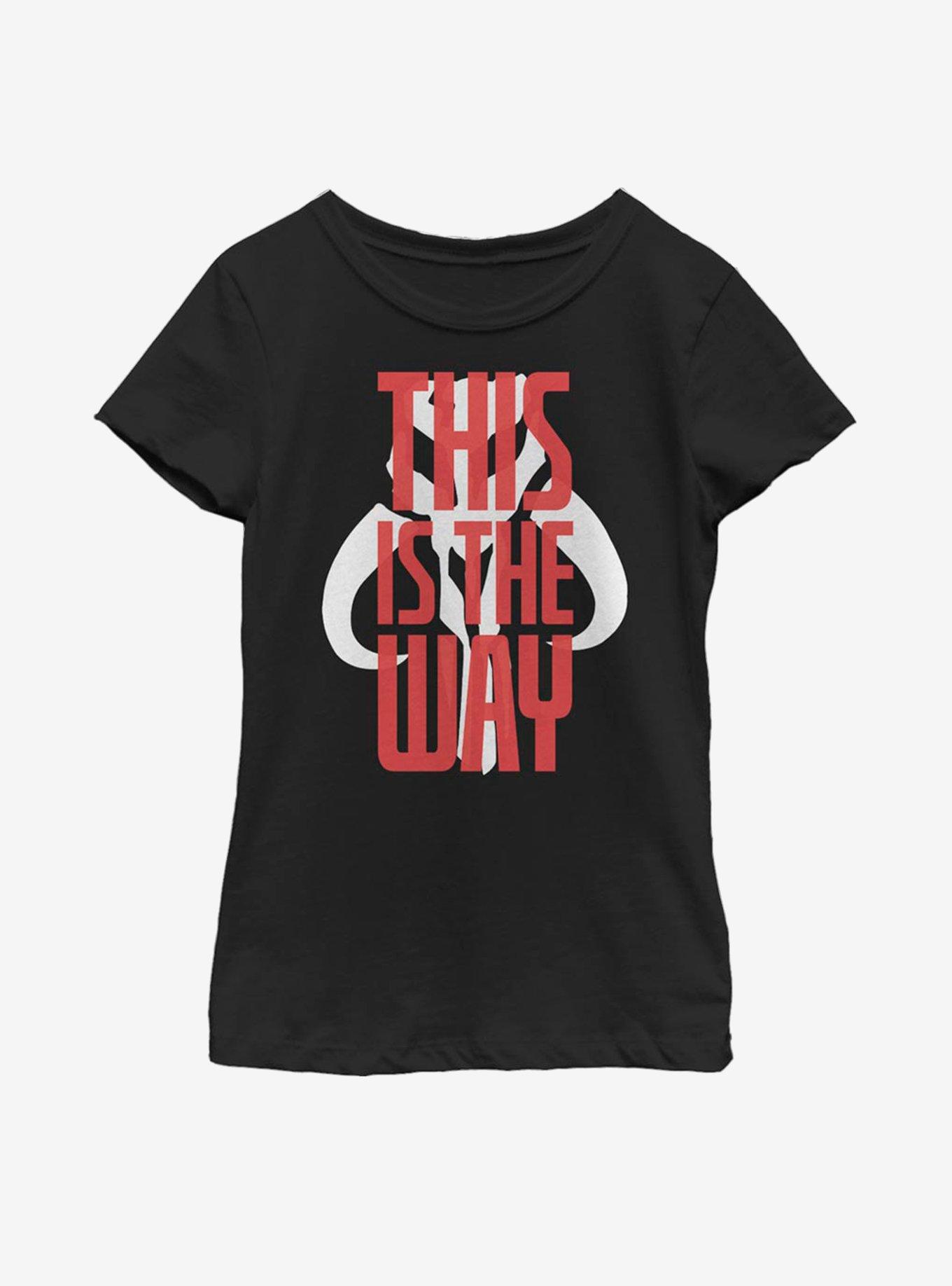 Star Wars The Mandalorian This Is The Way Bold Script Youth Girls T-Shirt, BLACK, hi-res