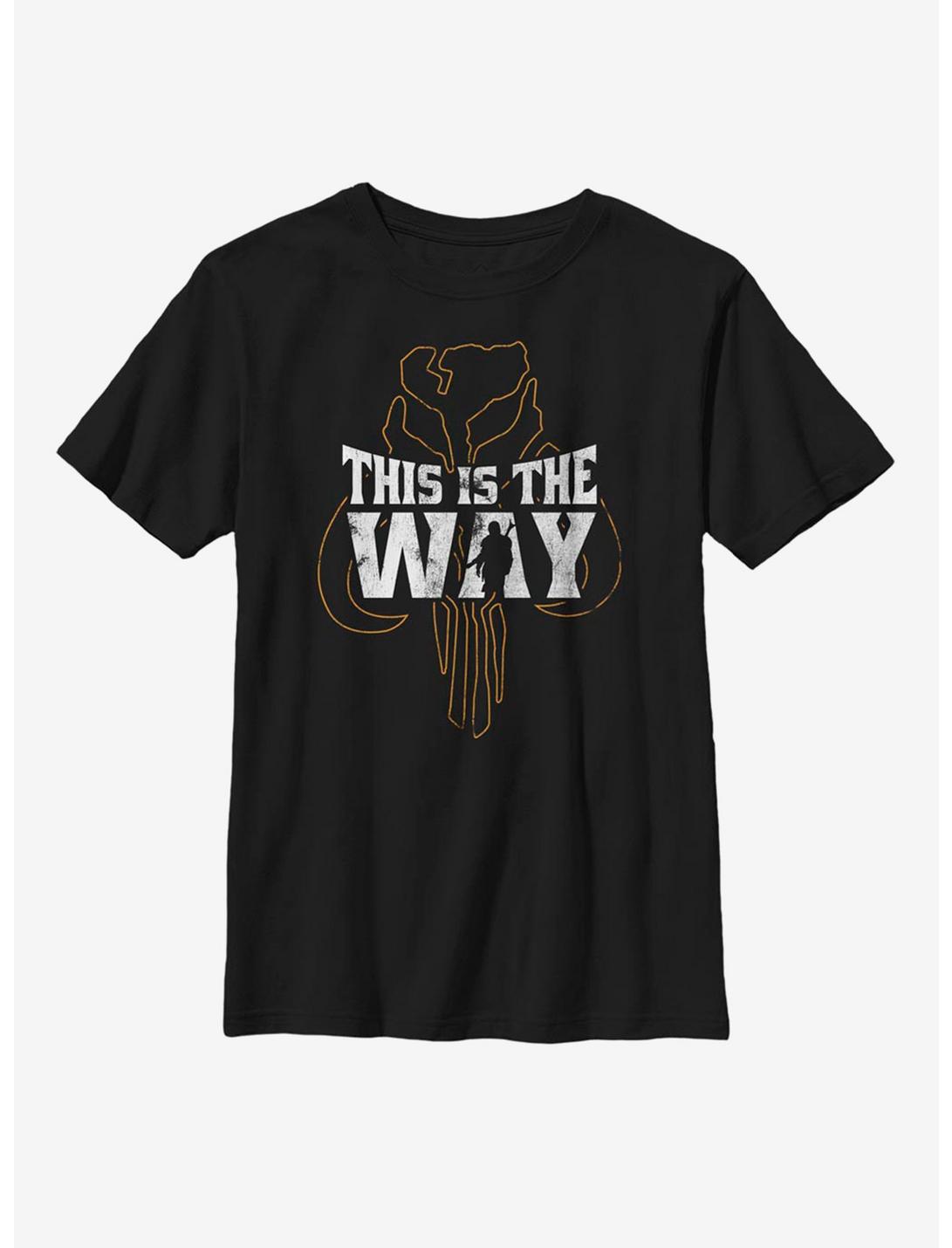 Star Wars The Mandalorian This Is The Way Silhouette Youth T-Shirt, BLACK, hi-res