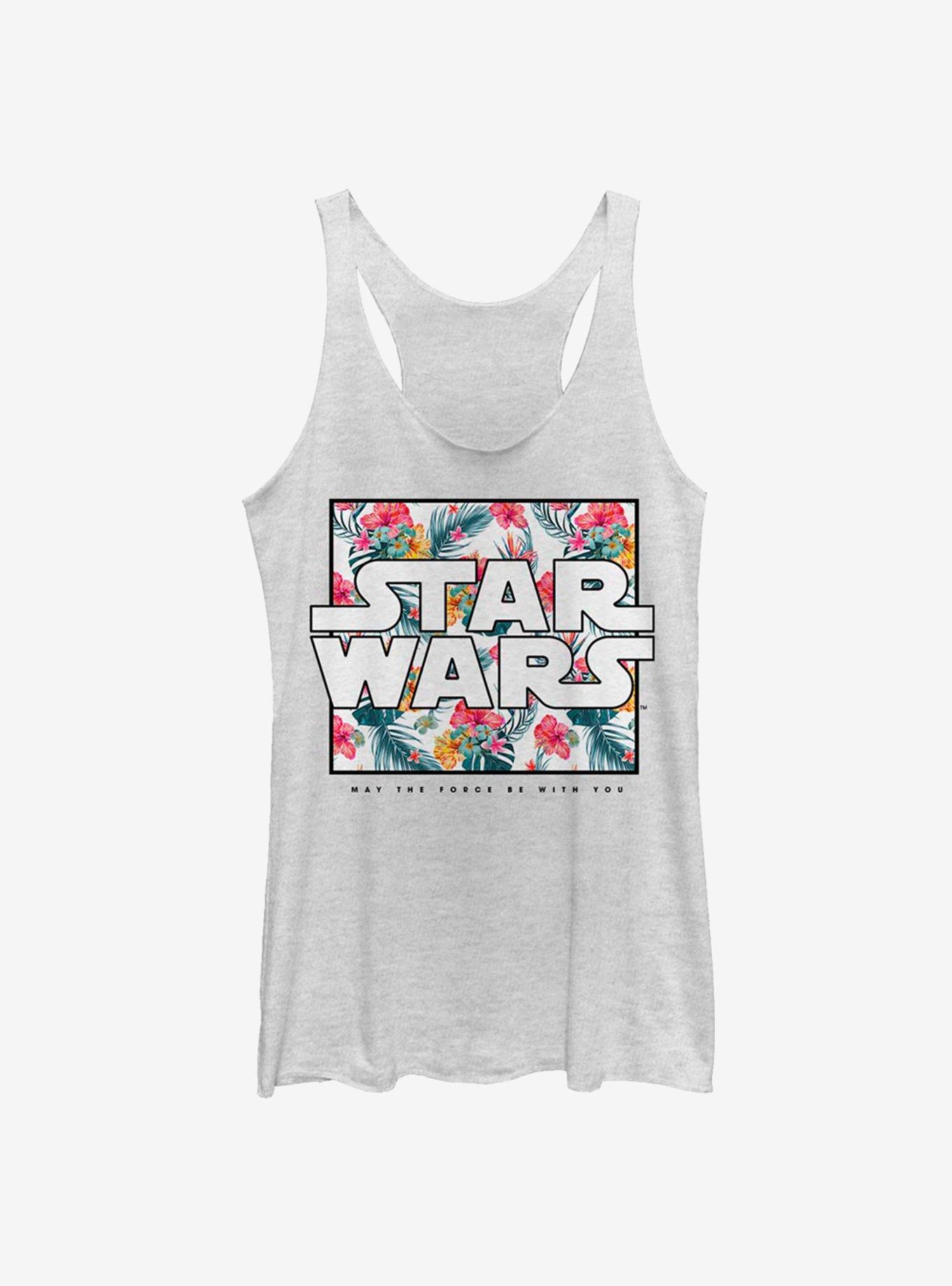 Star Wars Floral Box Girls Tank , WHITE HTR, hi-res