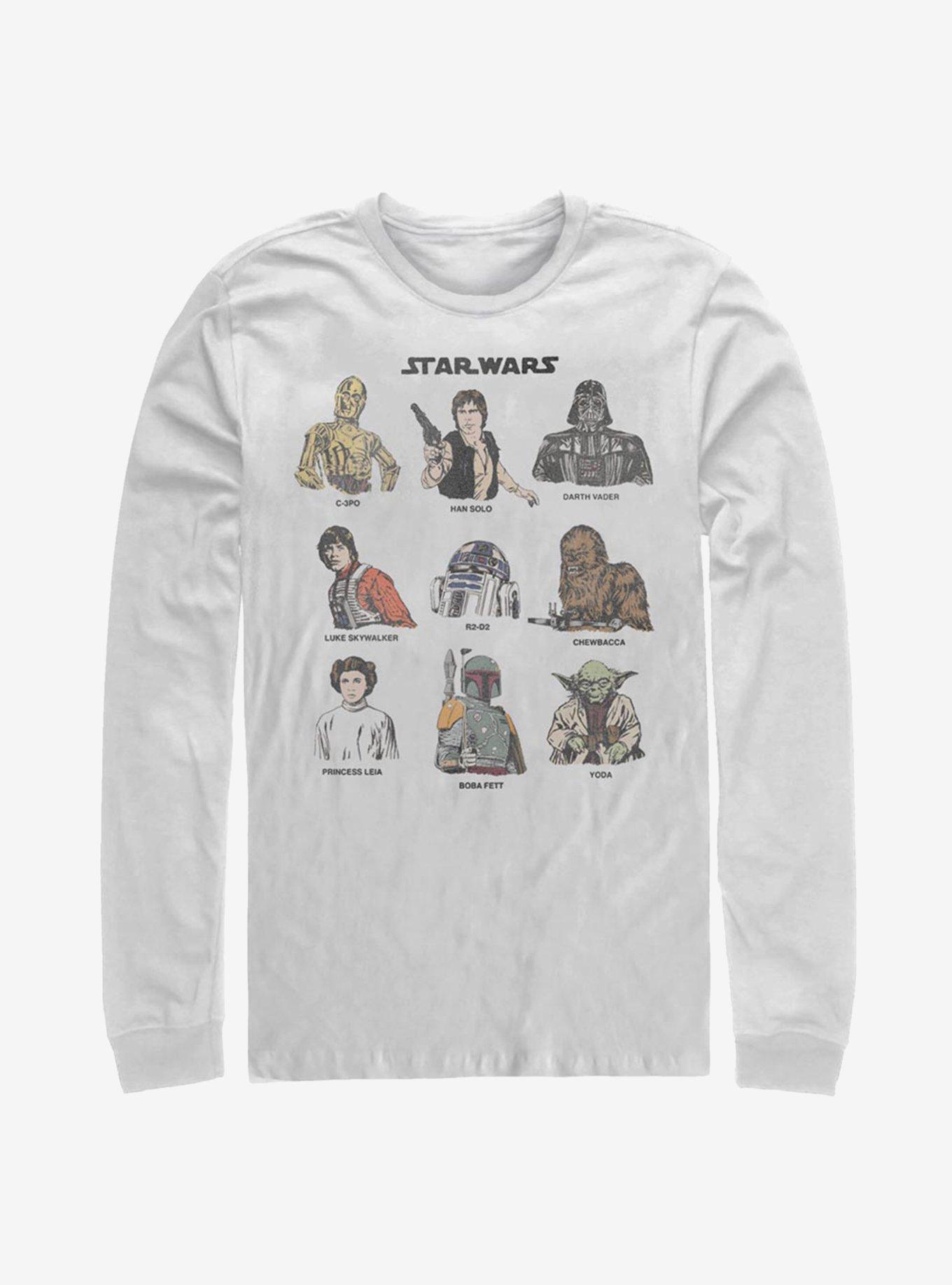 Star Wars Retro Long-Sleeve Character Cast Long-Sleeve T-Shirt, , hi-res