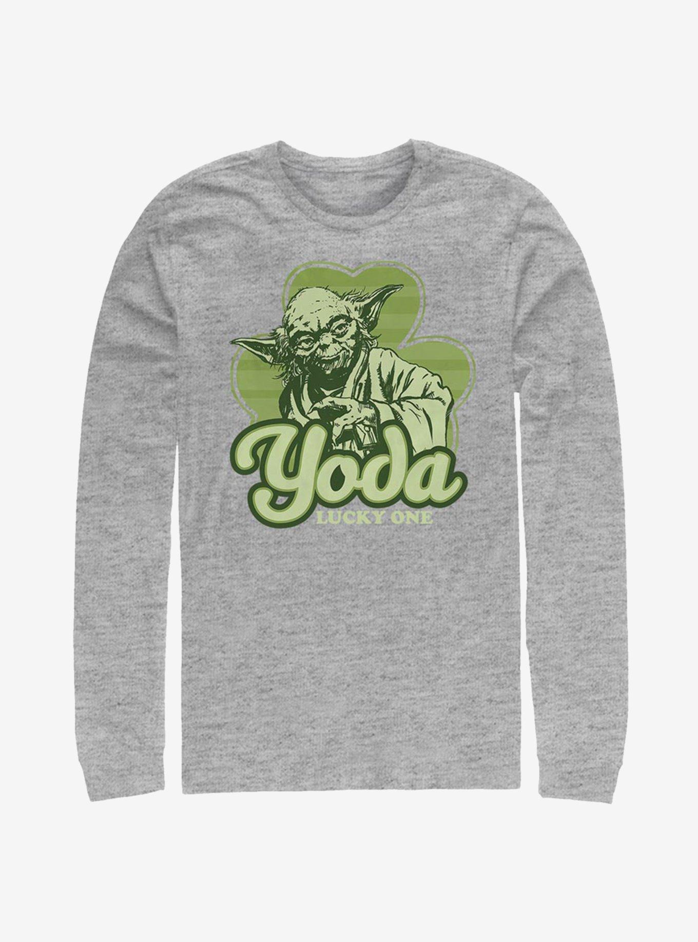 Star Wars Yoda Lucky Retro Long-Sleeve T-Shirt, ATH HTR, hi-res