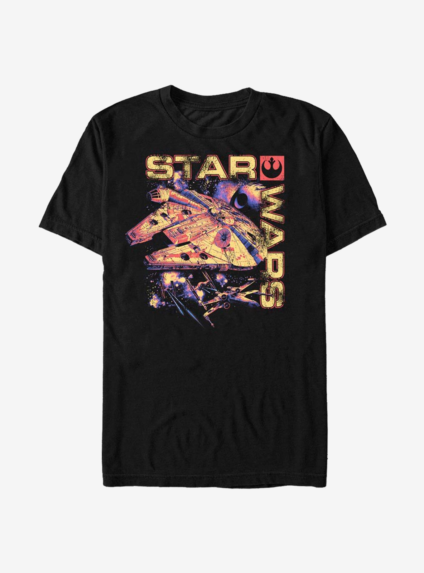 Star Wars Color Falcon T-Shirt, BLACK, hi-res