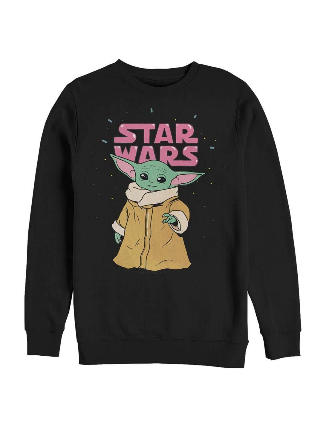 Star Wars The Mandalorian The Child Stance Logo Sweatshirt, BLACK, hi-res