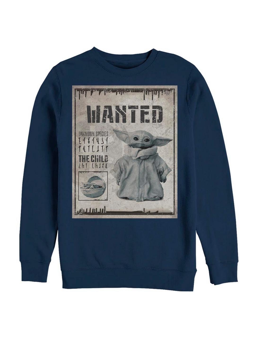 Star Wars The Mandalorian The Child Unknown Wanted Poster Sweatshirt, NAVY, hi-res