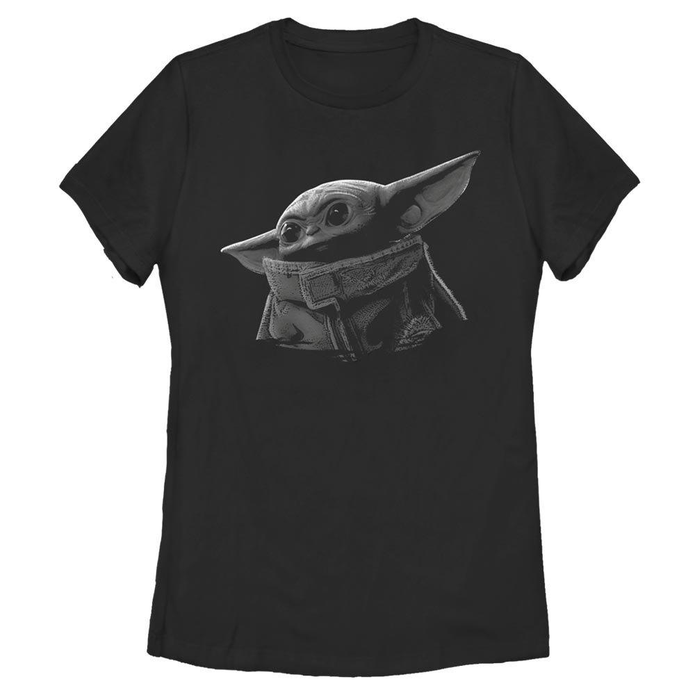 Star Wars The Mandalorian The Child Grayscale Womens T-Shirt, BLACK, hi-res