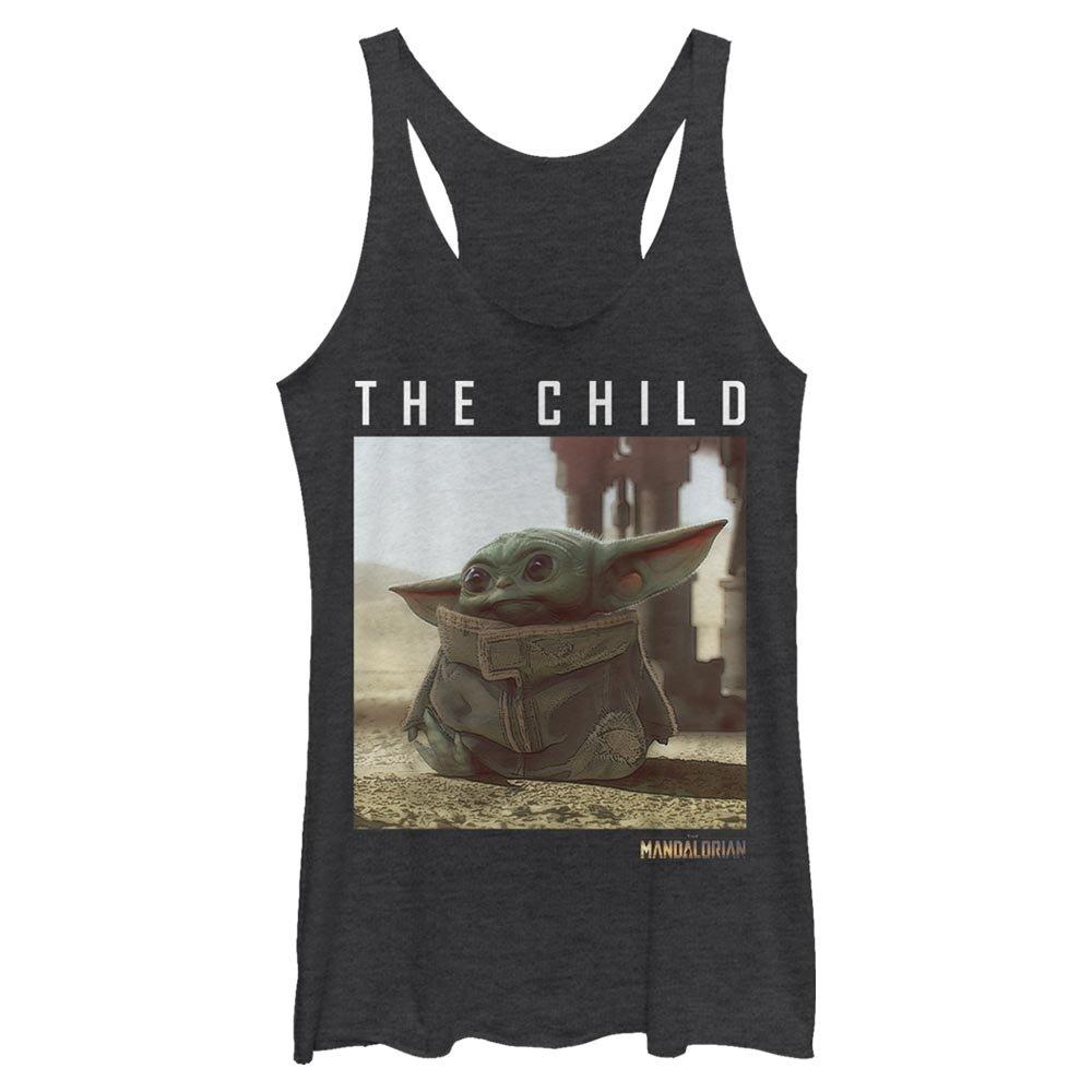 Star Wars The Mandalorian The Child Square Scene Womens Tank Top, BLK HTR, hi-res