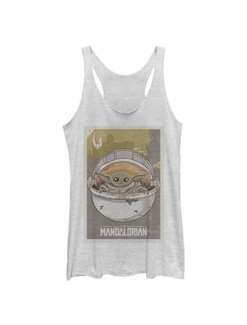 Plus Size Star Wars The Mandalorian The Child Vintage Poster Womens Tank Top, , hi-res