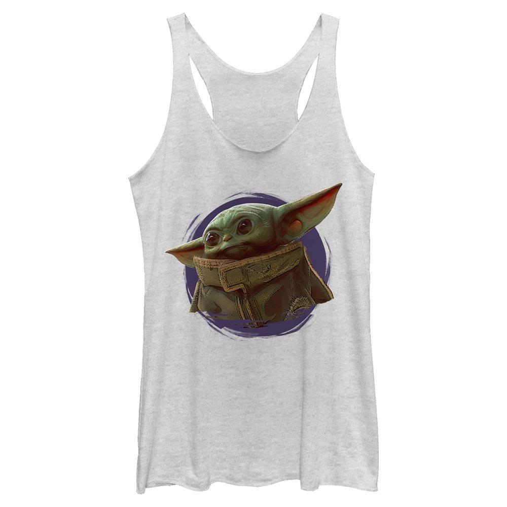 Star Wars The Mandalorian The Child Purple Ball Womens Tank Top, WHITE HTR, hi-res