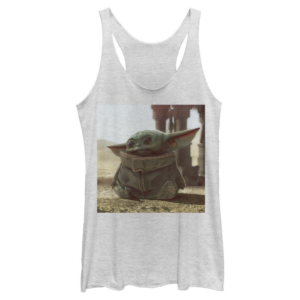 Star Wars The Mandalorian The Child Tiny Green Womens Tank Top, WHITE HTR, hi-res