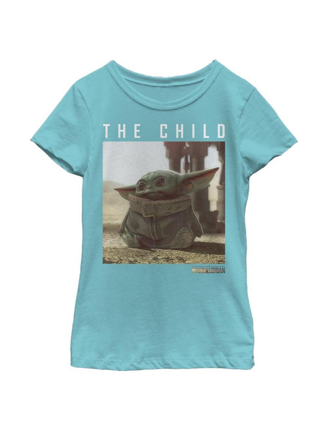 Star Wars The Mandalorian The Child Square Scene Youth Girls T-Shirt, TAHI BLUE, hi-res