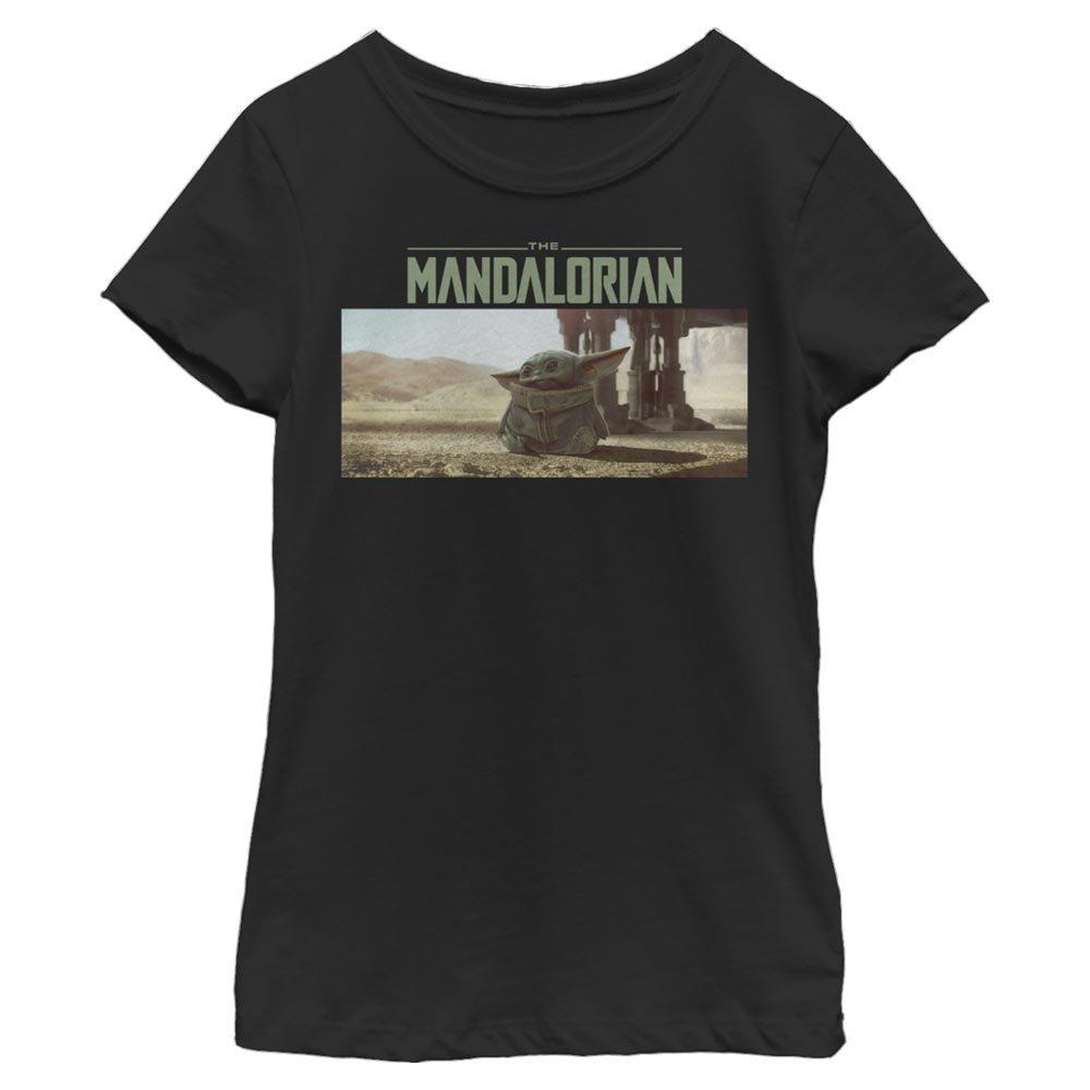 Star Wars The Mandalorian The Child Landscape Scene Youth Girls T-Shirt, BLACK, hi-res