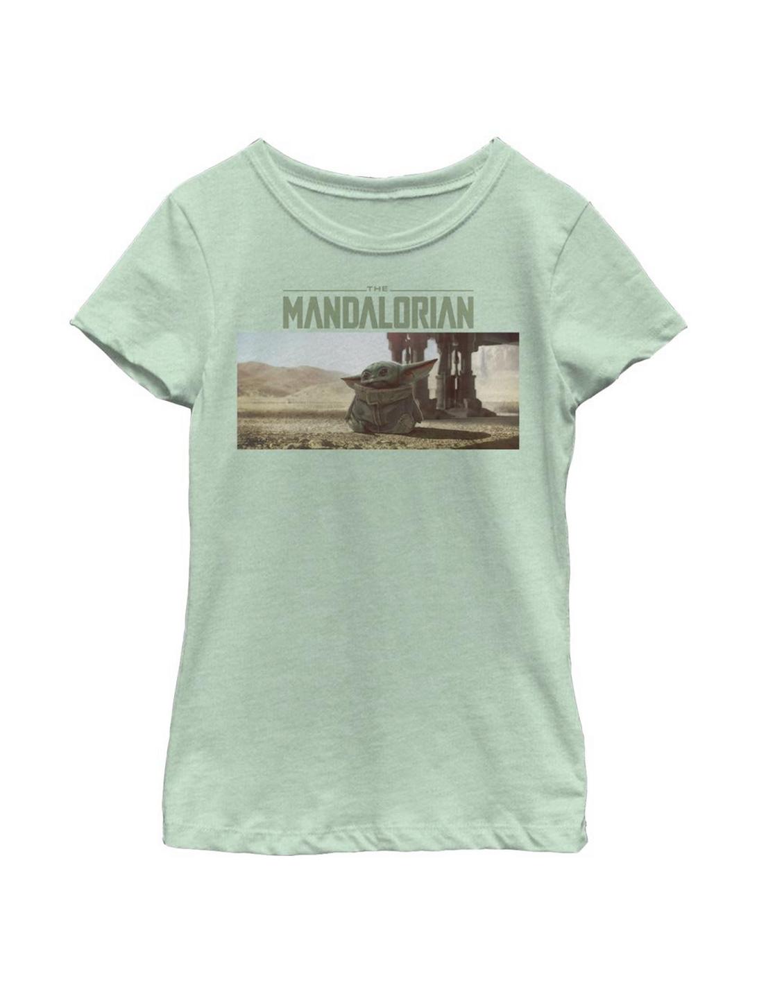 Plus Size Star Wars The Mandalorian The Child Landscape Scene Youth Girls T-Shirt, MINT, hi-res