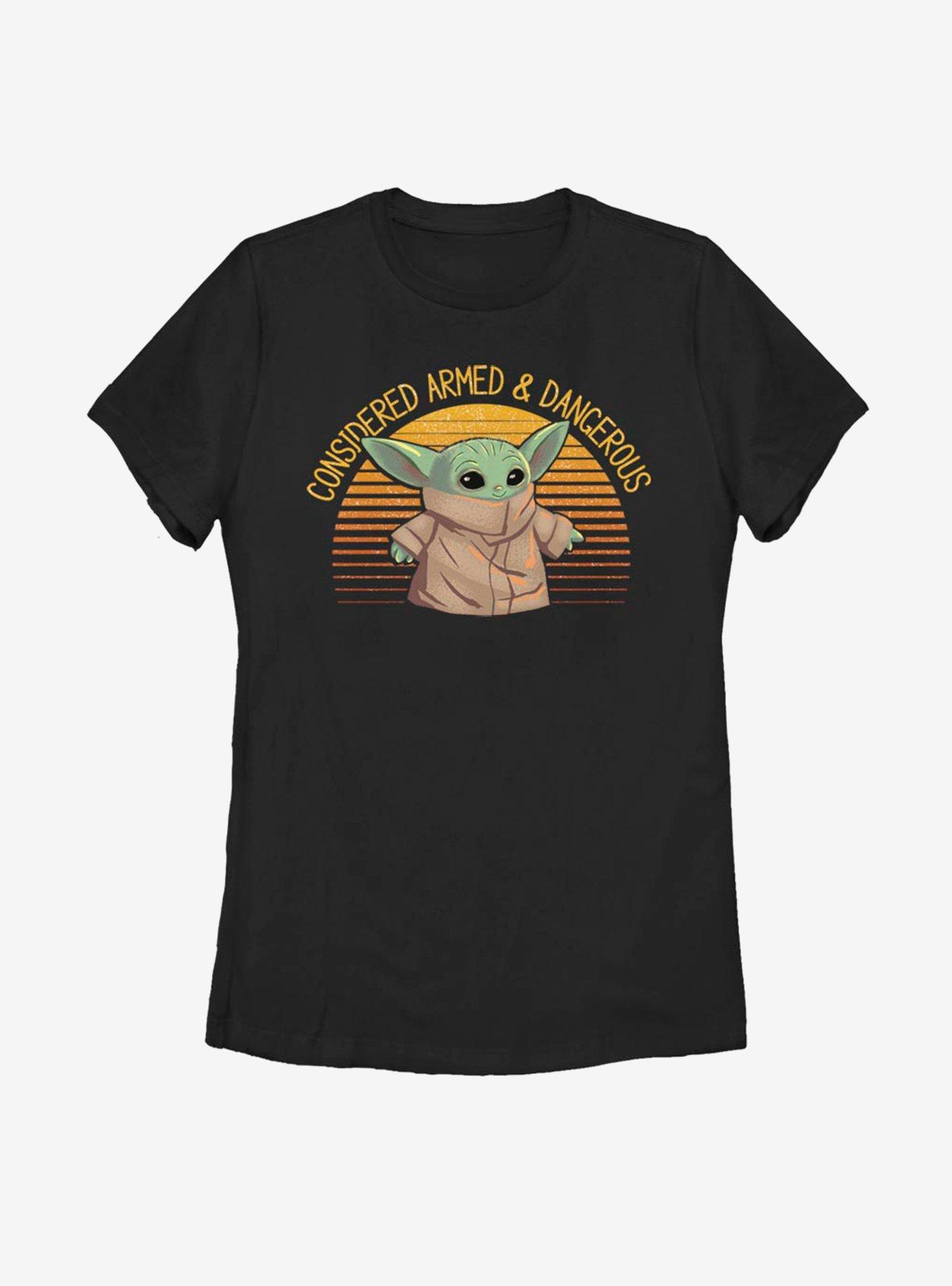 Star Wars The Mandalorian The Child Sunset Armed And Dangerous Womens T-Shirt, , hi-res