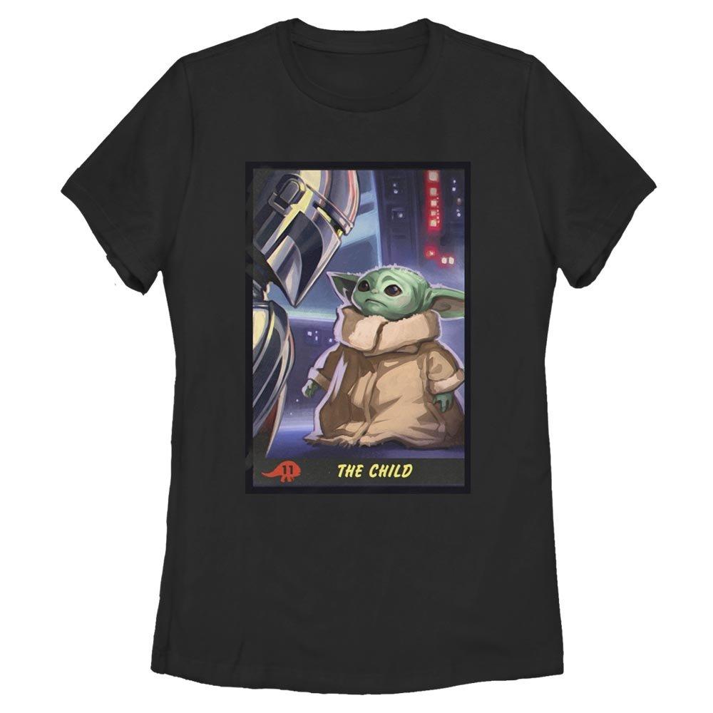 Star Wars The Mandalorian The Child Trading Card Womens T-Shirt, BLACK, hi-res