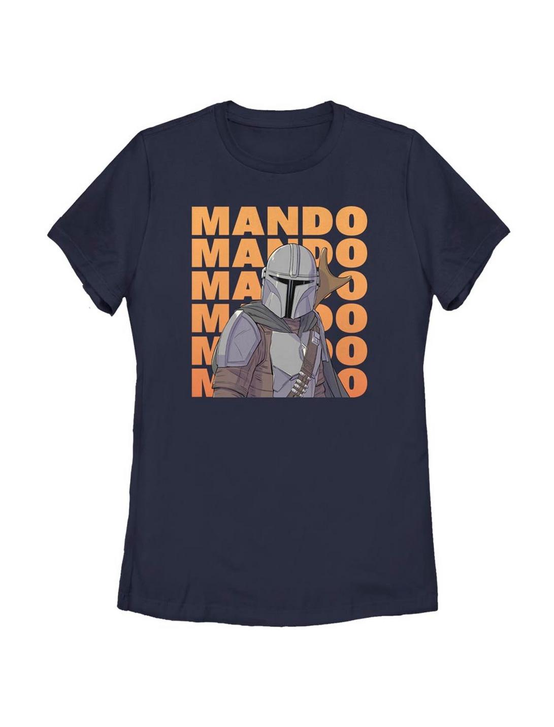 Plus Size Star Wars The Mandalorian Stack Text Womens T-Shirt, NAVY, hi-res