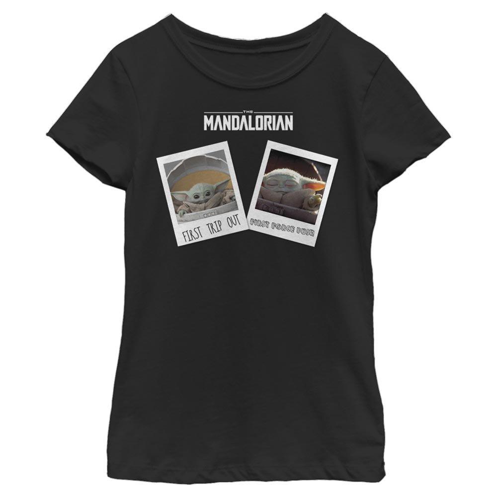 Star Wars The Mandalorian The Child Travel Pics Youth Girls T-Shirt, BLACK, hi-res