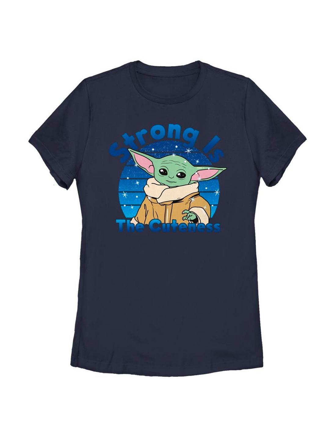 Star Wars The Mandalorian The Child Strong Is The Cuteness Womens T-Shirt, NAVY, hi-res