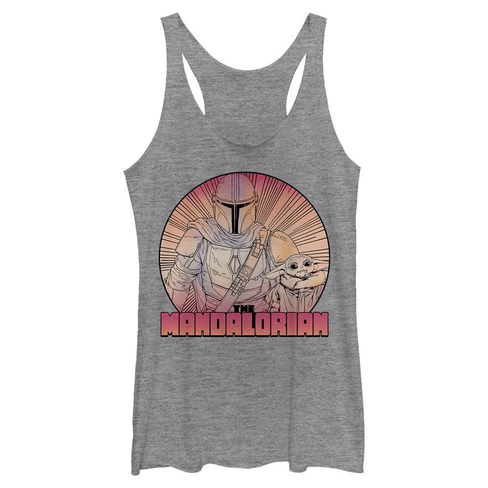 Star Wars The Mandalorian The Child Inside The Lines Womens Tank Top, GRAY HTR, hi-res