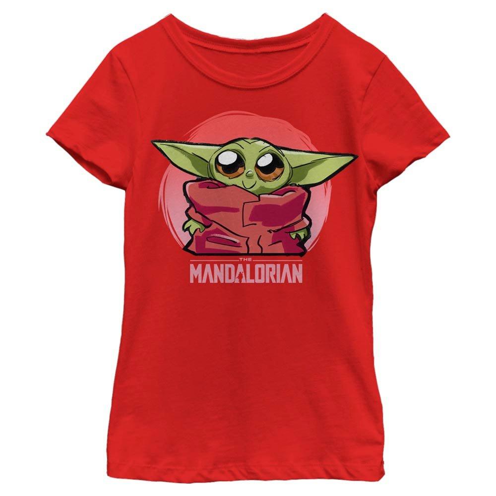 Star Wars The Mandalorian The Child Cute Sketch Youth Girls T-Shirt, RED, hi-res