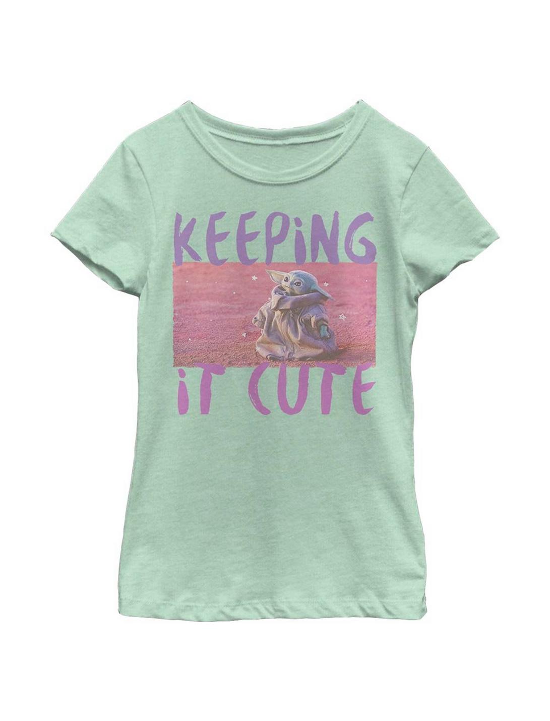 Plus Size Star Wars The Mandalorian The Child Keeping It Cute Youth Girls T-Shirt, MINT, hi-res