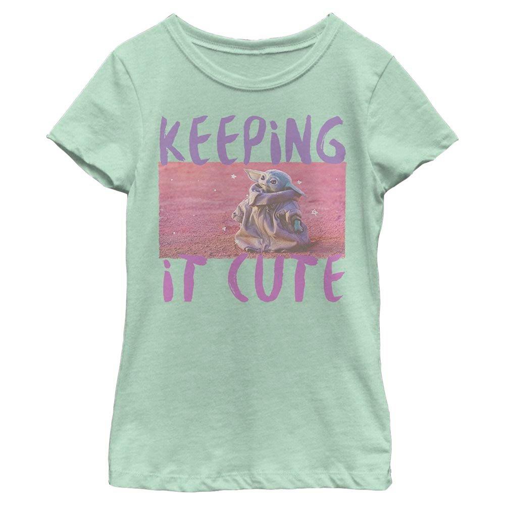 Star Wars The Mandalorian The Child Keeping It Cute Youth Girls T-Shirt, MINT, hi-res