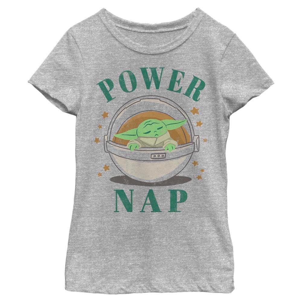 Star Wars The Mandalorian The Child Power Nap Youth Girls T-Shirt, ATH HTR, hi-res