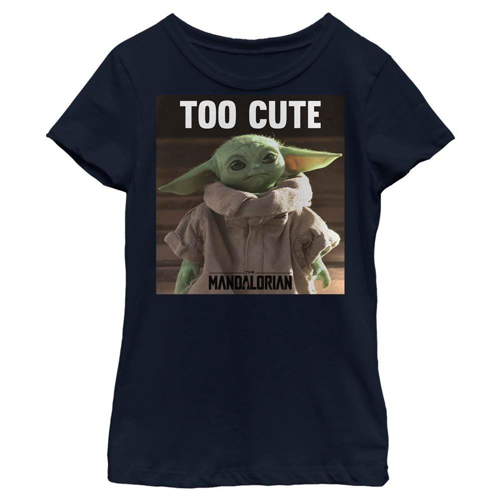 Star Wars The Mandalorian The Child Too Cute Youth Girls T-Shirt, NAVY, hi-res