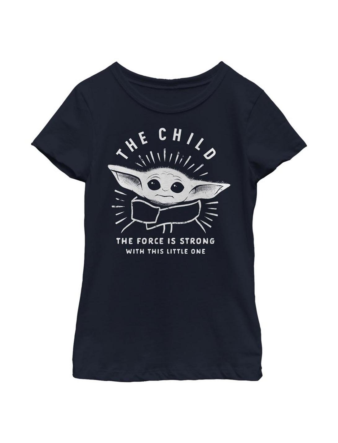 Star Wars The Mandalorian The Child Little One Youth Girls T-Shirt, NAVY, hi-res