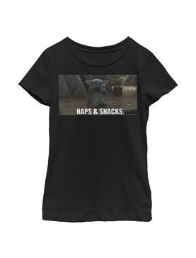 Plus Size Star Wars The Mandalorian The Child Naps And Snacks Youth Girls T-Shirt, , hi-res