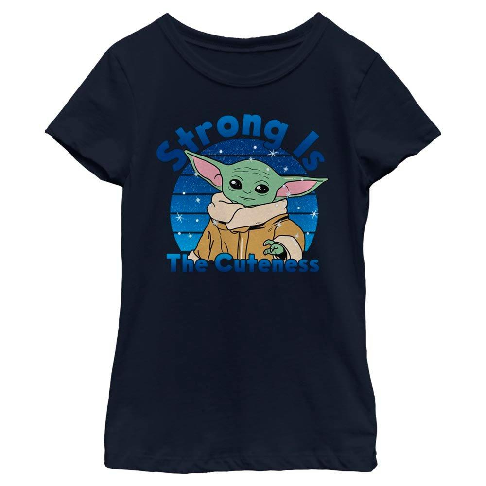 Star Wars The Mandalorian The Child Strong Is The Cuteness Youth Girls T-Shirt, NAVY, hi-res