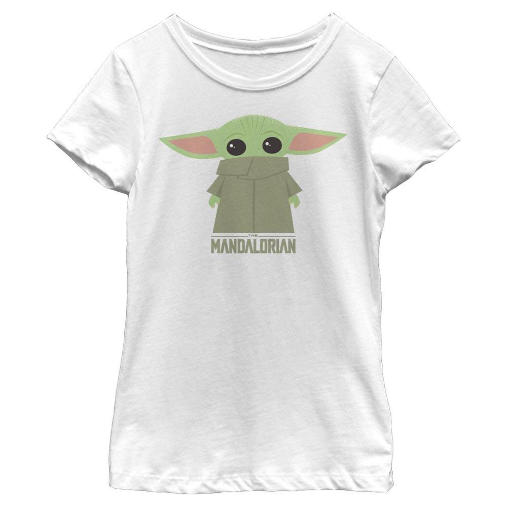 Star Wars The Mandalorian The Child Chibi Covered Face Youth Girls T-Shirt, WHITE, hi-res