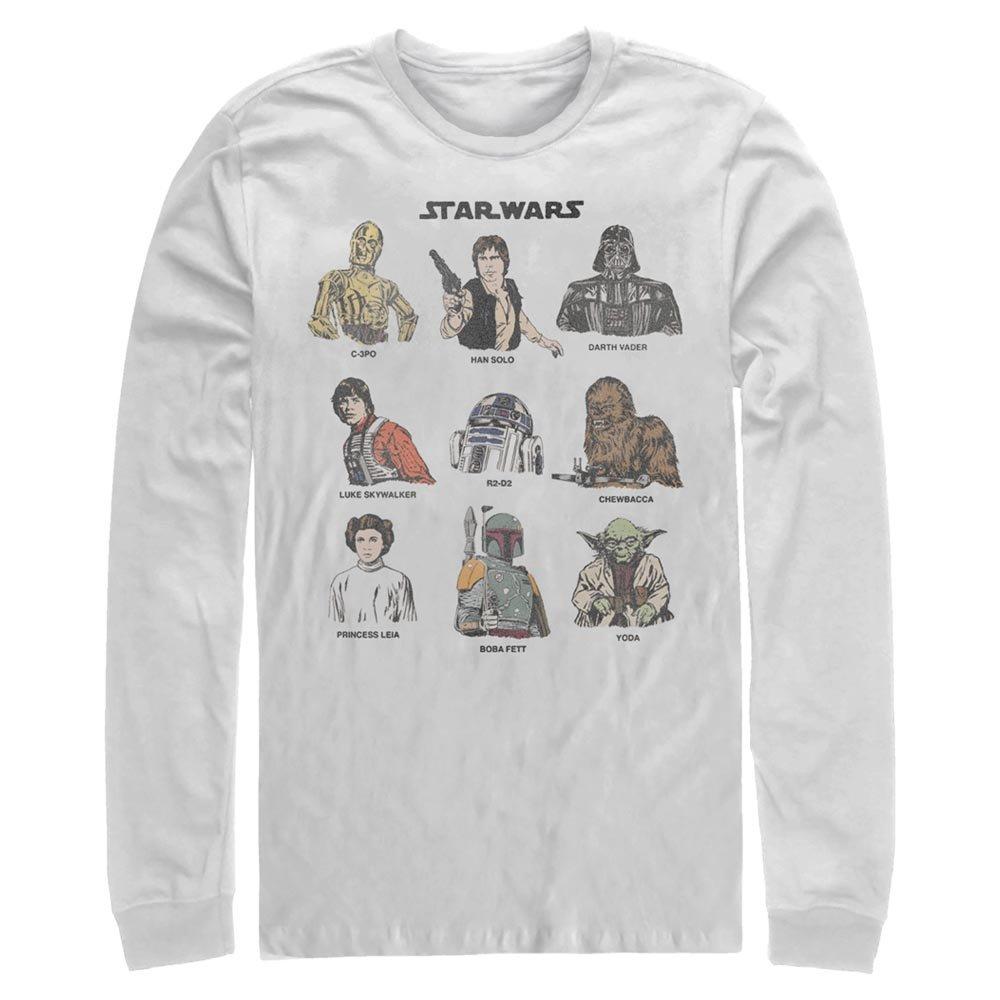 Star Wars Retro Character Cast Long-Sleeve T-Shirt, WHITE, hi-res